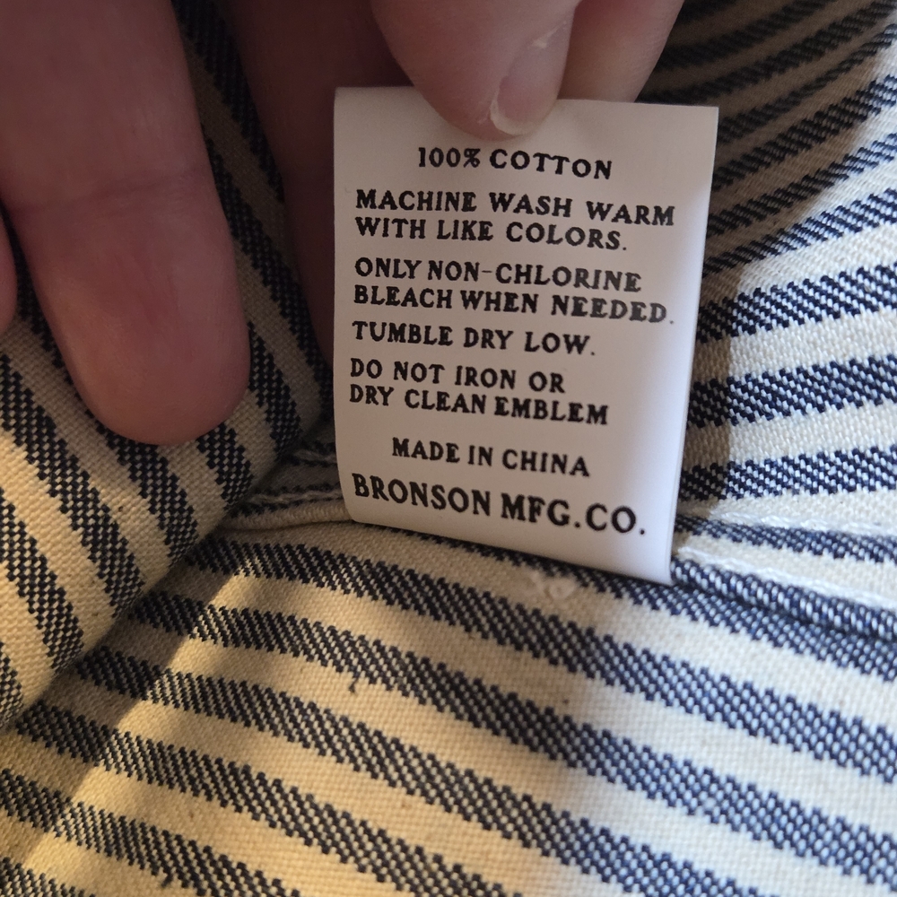 Rugged Bronson Hickory Stripe Railroad Vintage NWT Men Denim Chore Coat sz 42 - Picture 9 of 10